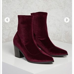 Velvet Chunky Heel Boot